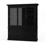 Hudson 88'' Bookcase W/ 3 Sliding Doors