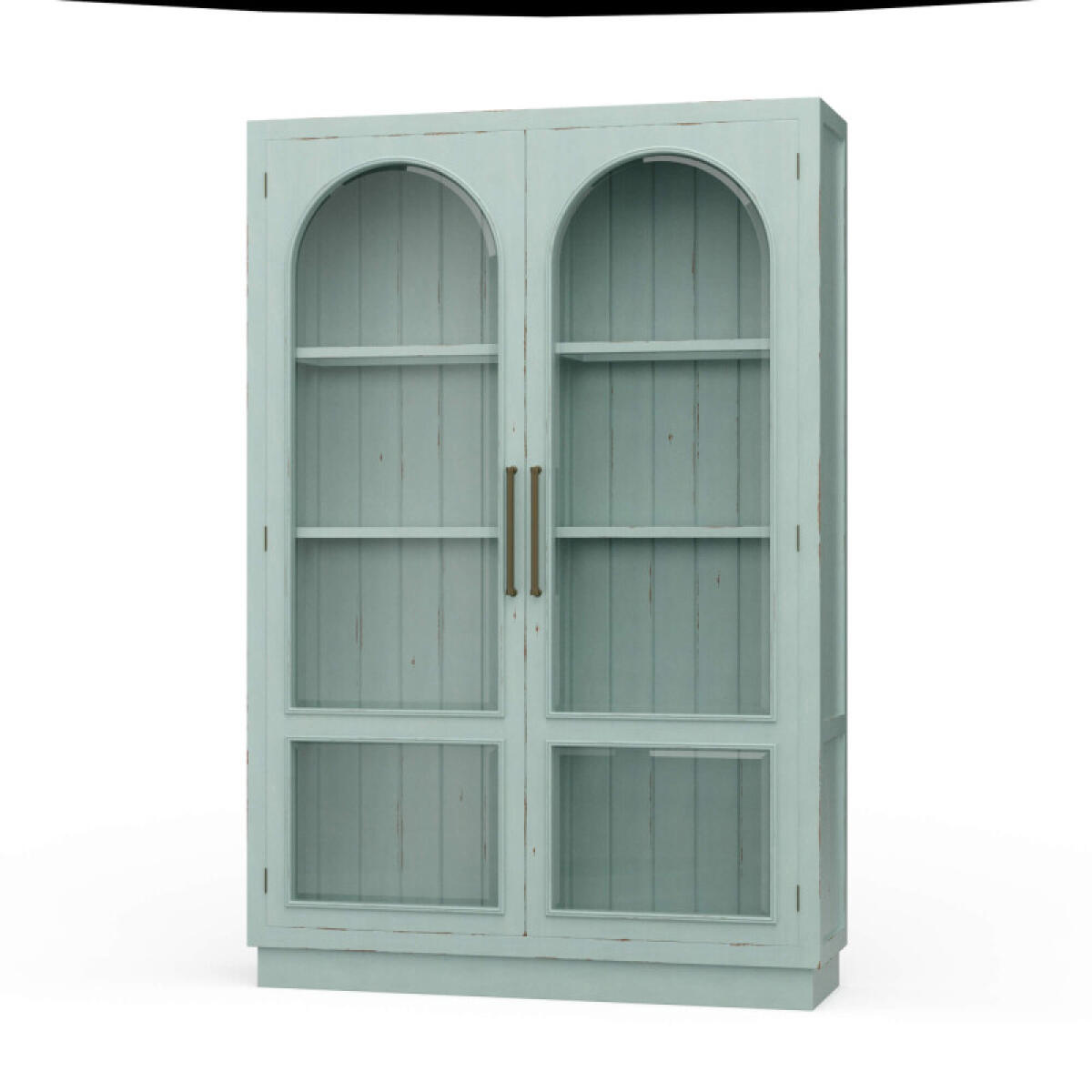 8eda8f9385bd6188a02845a8419662fb Vannes 2 Door Display Cabinet W/ Glass Shelves - Image 1