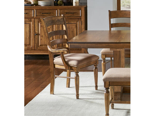 Bennett Ladderback Upholstered Arm Chair – BENSQ236K Chairs & Benches A-America