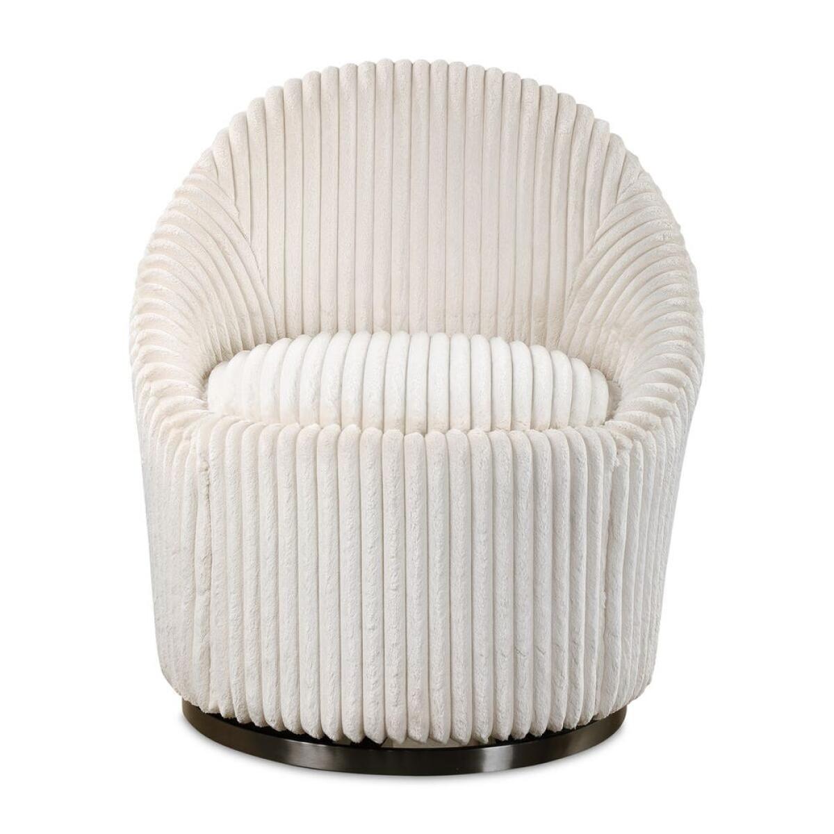 8f6c94f8ac7178cba0ba5de5bbf7f93b Crue Swivel Chair, Ivory - Image 1