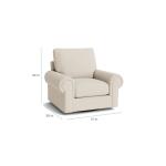 True Custom™ True CustomÂ® Large Panel Arm Swivel Chair Chairs Alabaster 13