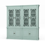 Fiona 2 Piece Display Cabinet W/ Glass Shelves