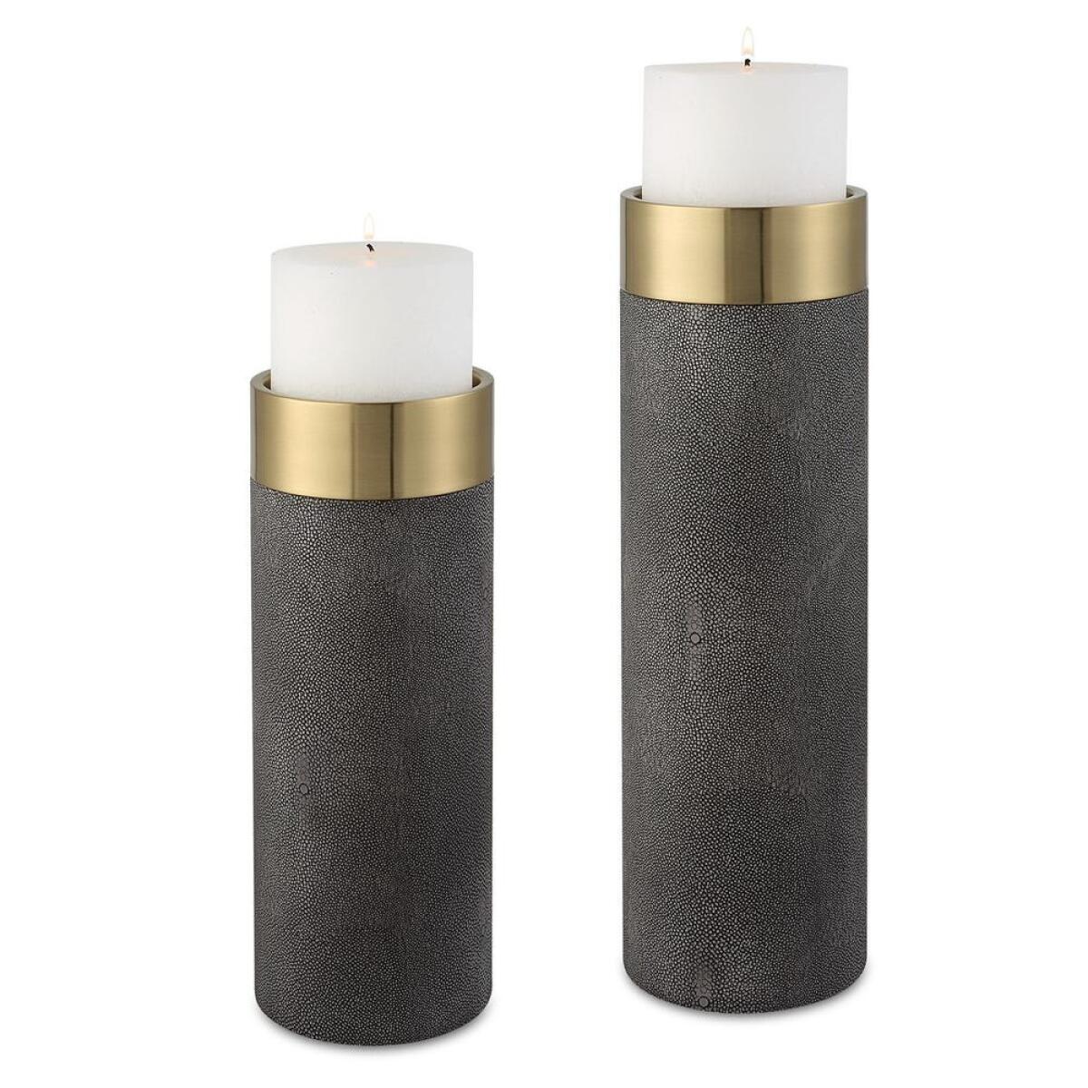 90295fb925efb5a77fead18b0a042519 Wessex Candleholders, Gray, S/2 - Image 1