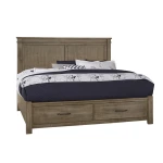 Cool Rustic Queen Mansion Bed With Footboard Storage