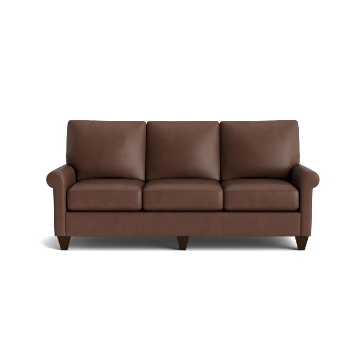 True Custom™ True Custom® Leather Roll Arm Sofa Sofas Bassett Furniture 2 True Custom™ True Custom® Leather Roll Arm Sofa Sofas Bassett Furniture 2