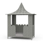 Scalloped Rattan Dog Bed