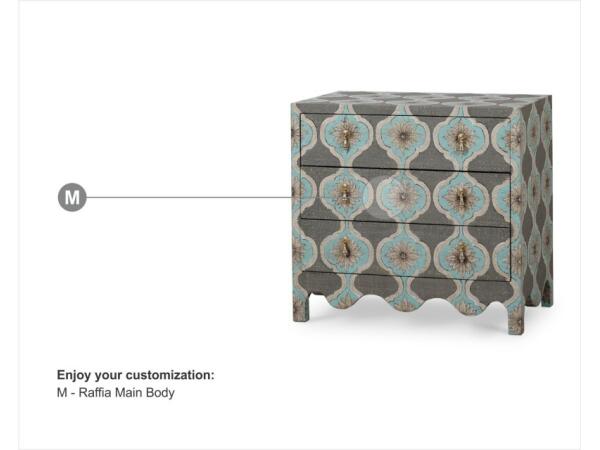 Chloe Small Dresser W/ Rafia Dressers Blue