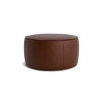 Rhonda Round Leather Ottoman Ottomans & Poufs Bassett Furniture 5