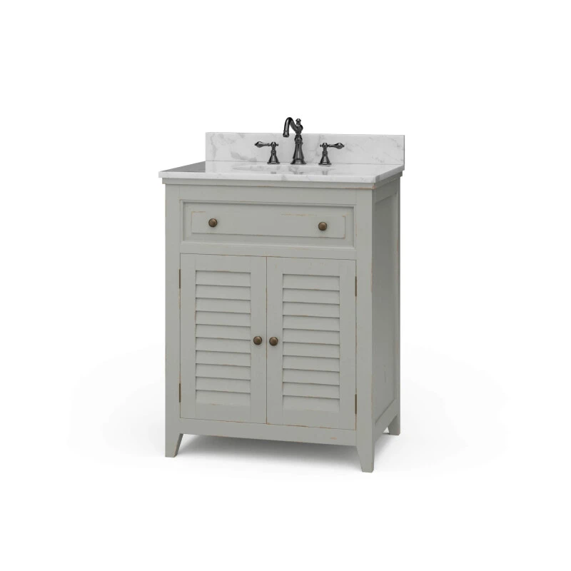 92f78bf205a5e6780c2cb051c7aaf9fa Shutter Vanity W/ Sink & Marble Top - Image 1