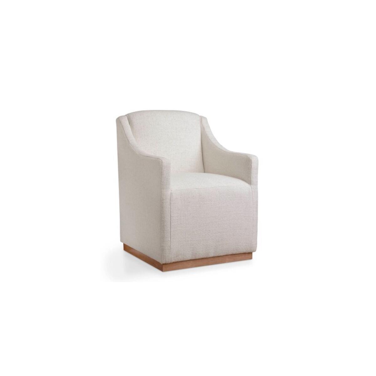 9328ffbf6e5982933824c772bf362094 Banks Upholstered Dining Chair with Casters - Image 1