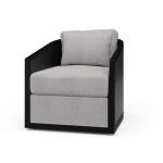 Willis Swivel Chair W/ Mahogany Frame & Rattan