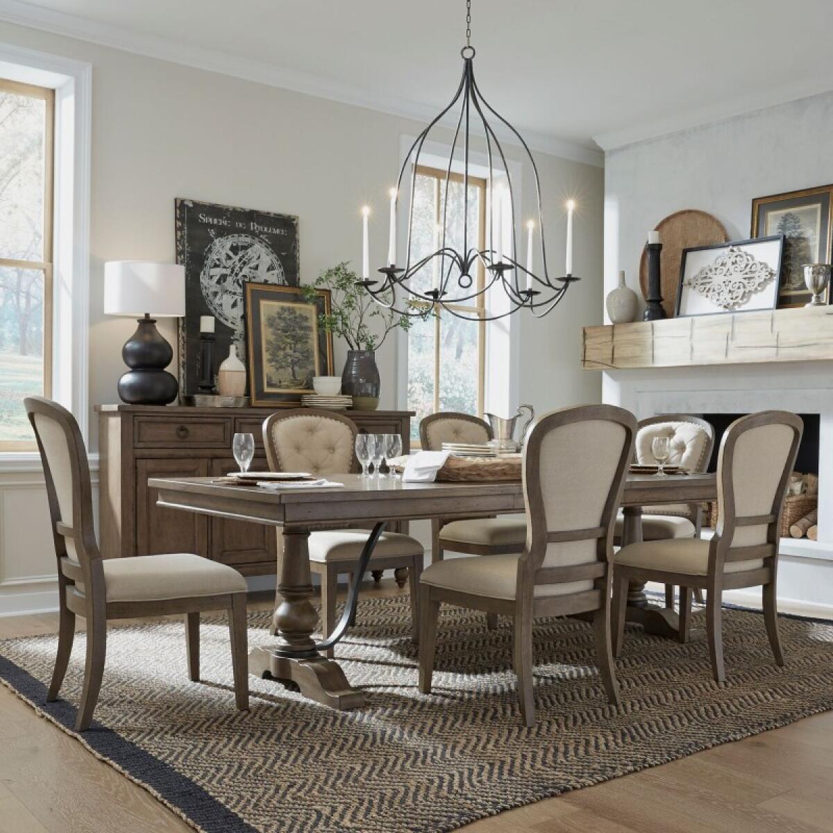 9459d36d2325d4dccef6d83155dea1cc Americana Farmhouse Optional 7 Piece Trestle Table Set - Image 1