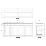 Roosevelt 4 Door 3 Drawer Sideboard Dining Storage Blue 16