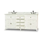 Shutter Double Vanity W/ Sink & Marble Top - Image 7