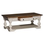 Morgan Creek Cocktail Table Cocktail & Coffee Tables Antique White w/ Wirebrushed Tobacco Accents 20