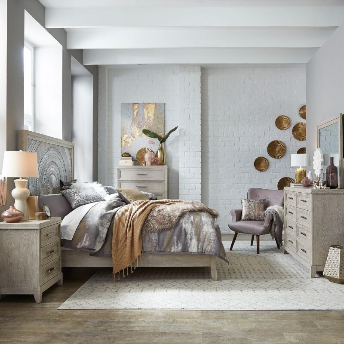 9542a5965b7f9f0c00bc4de9682bde63 King California Panel Bed, Dresser & Mirror, Chest, Night Stand - Image 1