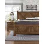 Cool Rustic Cal King X Bed With X Footboard - 174-667-766-944-MS2 - Image 4