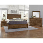 Cool Rustic Cal King Mansion Bed With Footboard Storage Beds Amber 9