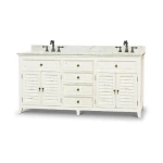 Shutter Double Vanity W/ Sink & Marble Top - Image 5