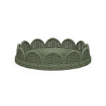 Scalloped Round Rattan Tray