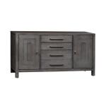 Modern Farmhouse Credenza Office Storage Dusty Charcoal w/ Heavy Distressing 14