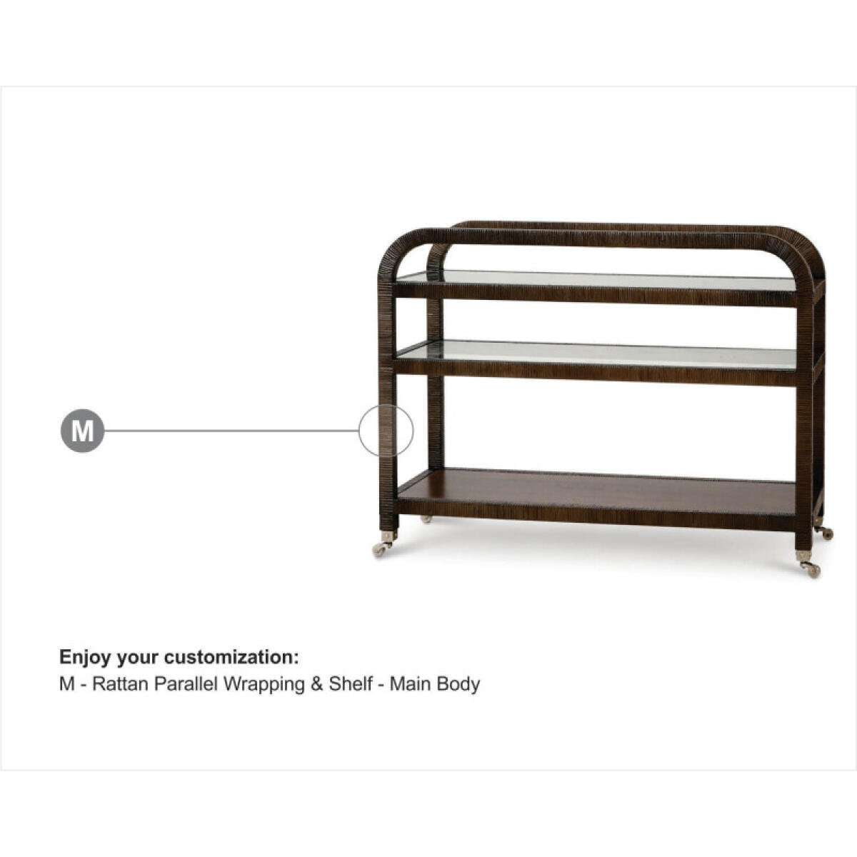 97de0df8250288dd994f67e247bd3319 Vannes Bar Cart W/ Rattan - Image 1