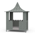 Scalloped Rattan Dog Bed