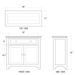 Aries Sideboard W/ 2 Doors Dining Storage Blue 23
