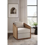 Willis Swivel Chair W/ Mahogany Frame & Rattan - Image 2