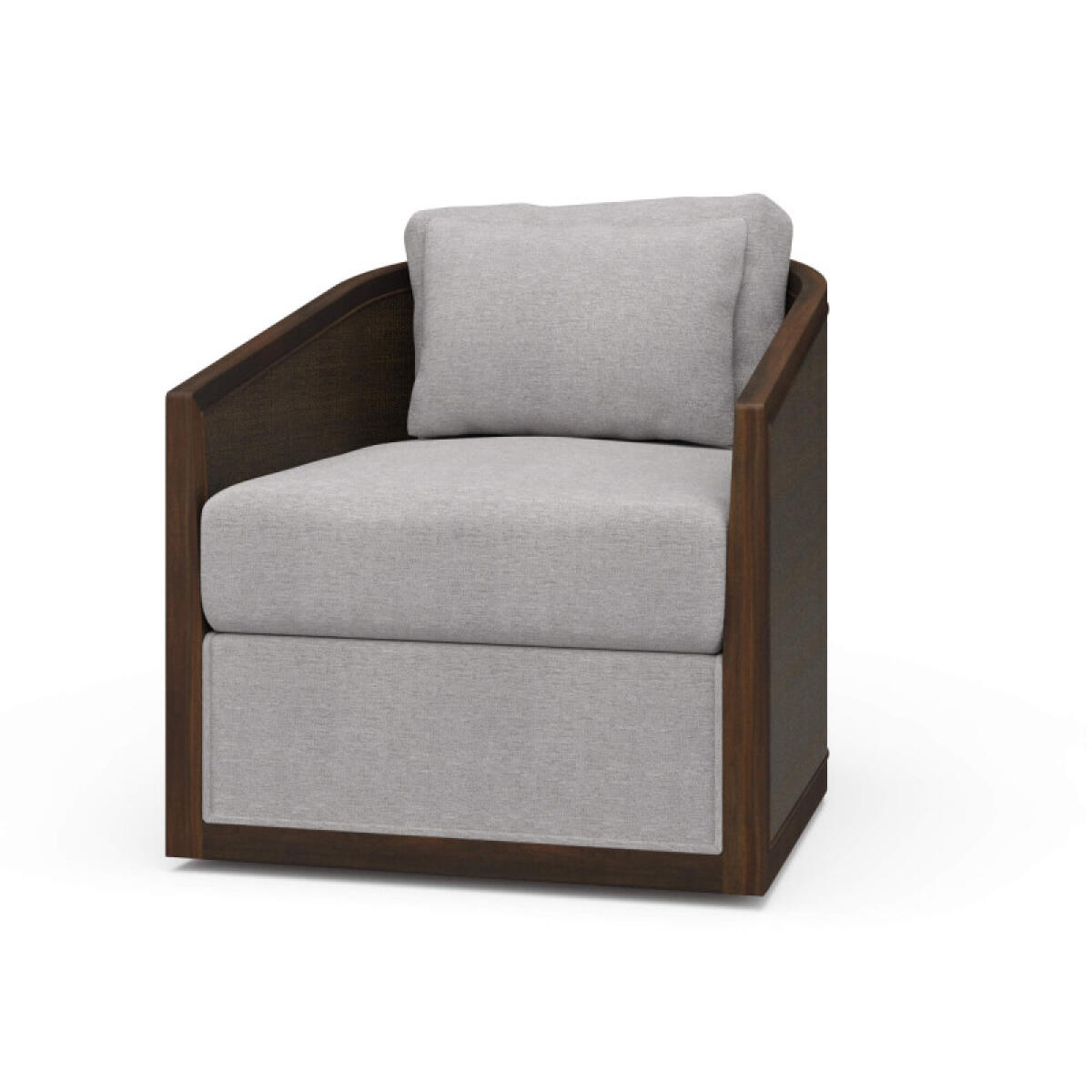 99114606f9fe9d329f966ef06c3e2e91 Willis Swivel Chair W/ Mahogany Frame & Rattan - Image 1