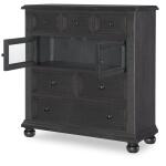Glass Door 6 Drawer Chest Chests Black 9