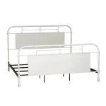 Vintage Series King Metal Bed - Antique White - Image 3