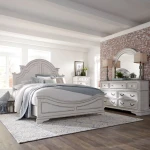 Magnolia Manor King Panel Bed, Dresser & Mirror, Chest
