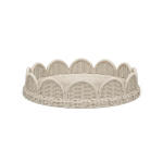 Scalloped Round Rattan Tray