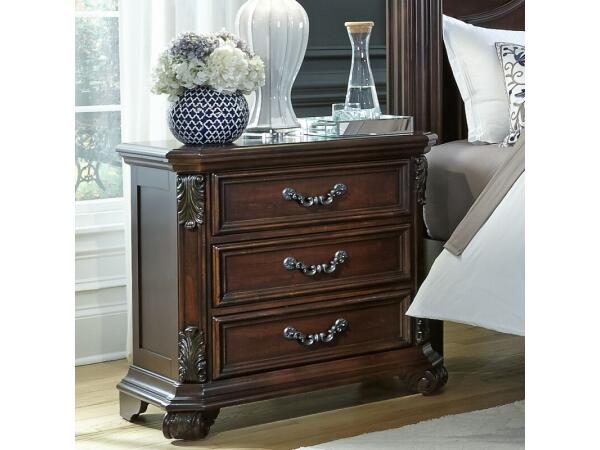 Messina Estates 3 Drawer Night Stand Nightstands Brown