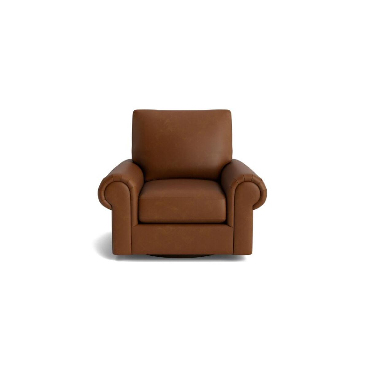 True Custom™ True Custom® Leather Large Panel Arm Swivel Chair Chairs Bassett Furniture 2 True Custom™ True Custom® Leather Large Panel Arm Swivel Chair Chairs Bassett Furniture 2