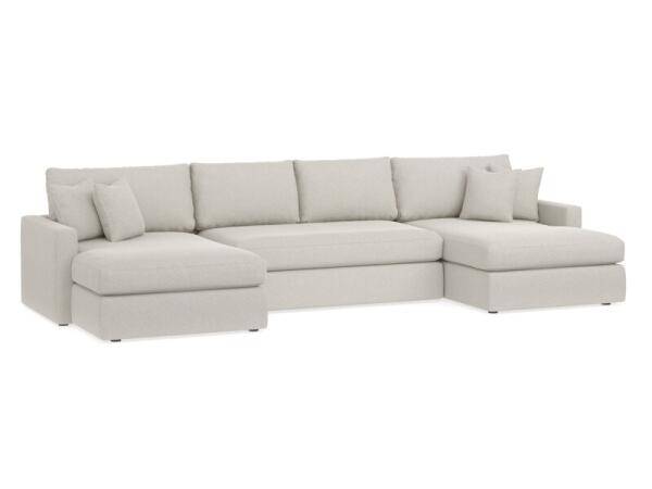 Allure Track Arm Bench Seat U-Shaped Sectional Sectionals Alabaster