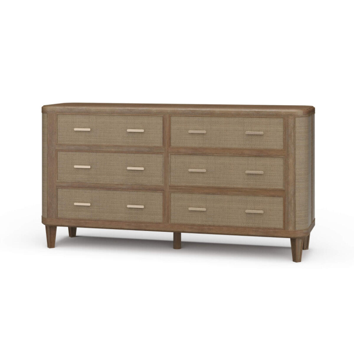 9ab09d437f87010bd8b7f6d6441de7b3 Lexington 6 Drawer Dresser W/ Rattan - Image 1