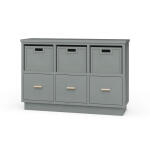Dakota Storage Unit W/ 3 Drawers & Rattan Baskets