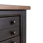 Americana Farmhouse Bedside Chest w/ Charging Station – Black Nightstands Brown 35