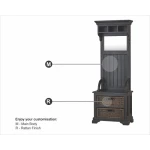 Homestead Narrow Hallstand W/ Rattan Baskets