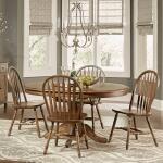 Carolina Crossing 5 Piece Pedestal Table Set Dining Sets Antique Honey 6