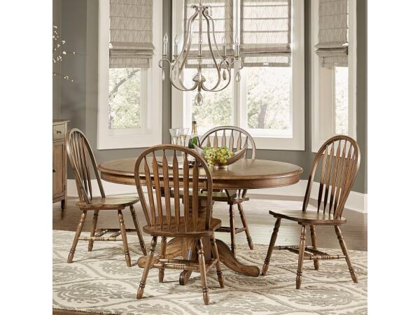 Carolina Crossing 5 Piece Pedestal Table Set Dining Sets Antique Honey
