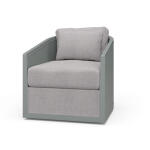 Willis Swivel Chair W/ Mahogany Frame & Rattan