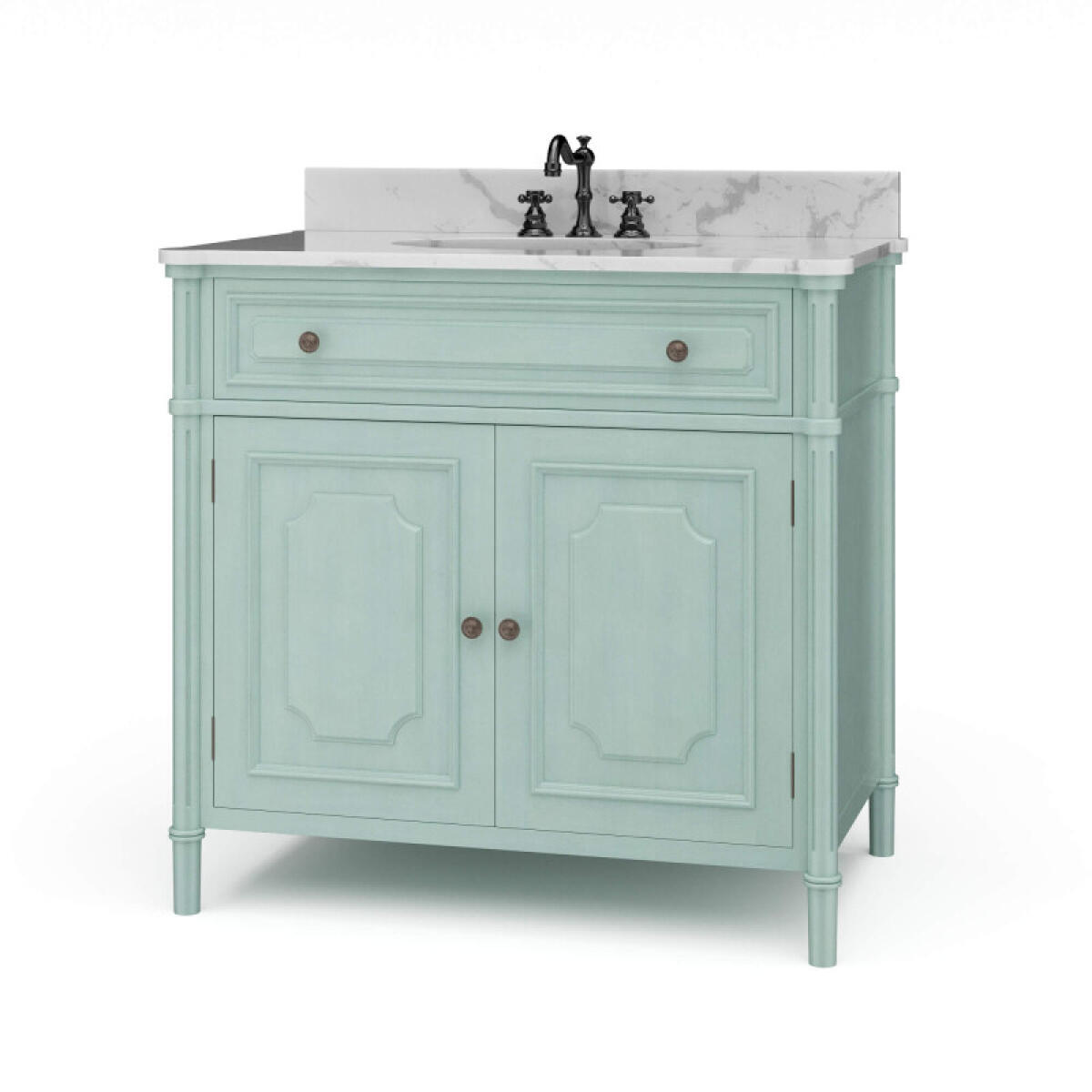 9c9aad10a0f5147a404fb7ae4c5f6660 Nantes Single Vanity W/ Sink & Marble Top - Image 1