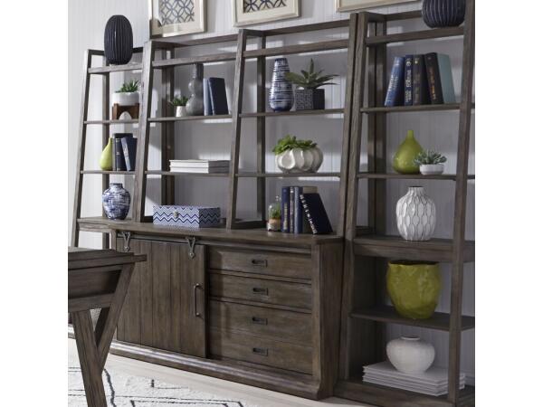 Stone Brook Jr Executive Credenza Set Office Storage Brown