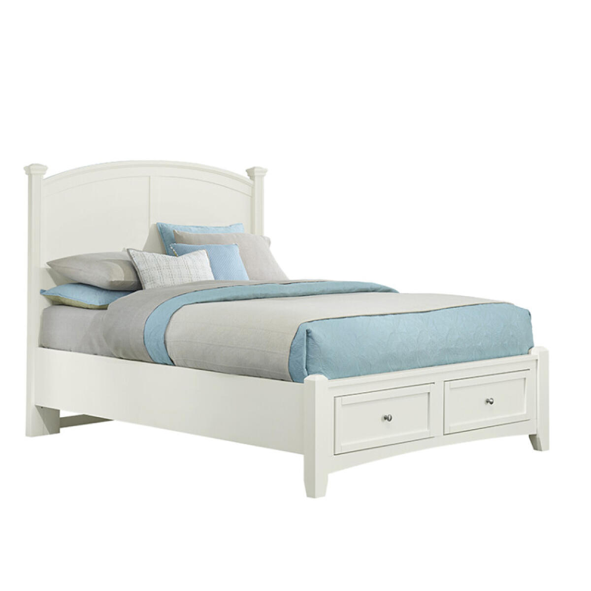9d7cf16a4bb7ab210becd6148f7358b3 Bonanza Queen & King Poster Storage Bed - White Finish - BB29-557-050B-502-555 - Image 1