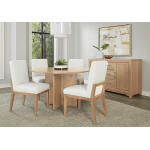 Crafted Cherry Dining by Ben & Erin Napier UPH SIDE CHAIR WHITE FABRIC Chairs & Benches Bleached 16