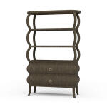 Savannah Open Bookcase W/ Rattan