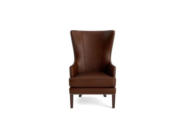 Whitney Leather Wingback Accent Chair Chairs Bassett Furniture